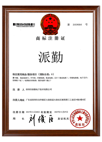 注冊商標(biāo)證書